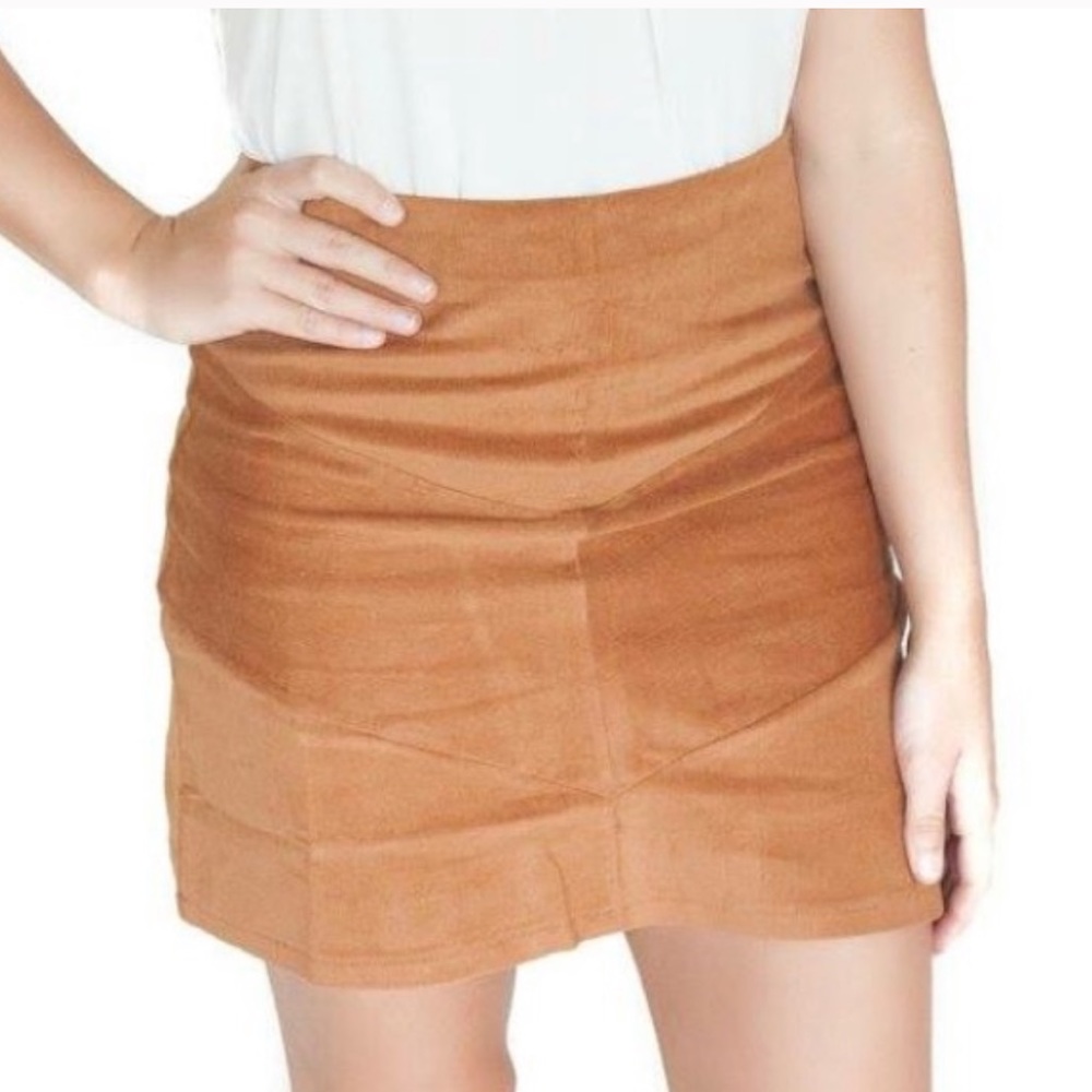 Brown Corduroy Mini Skirt